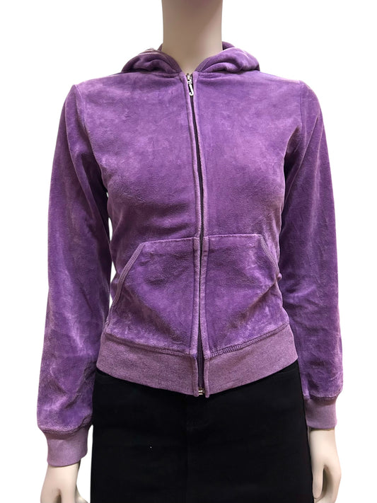 Y2k Juicy Couture Lavender Velour Zip Hoodie Large
