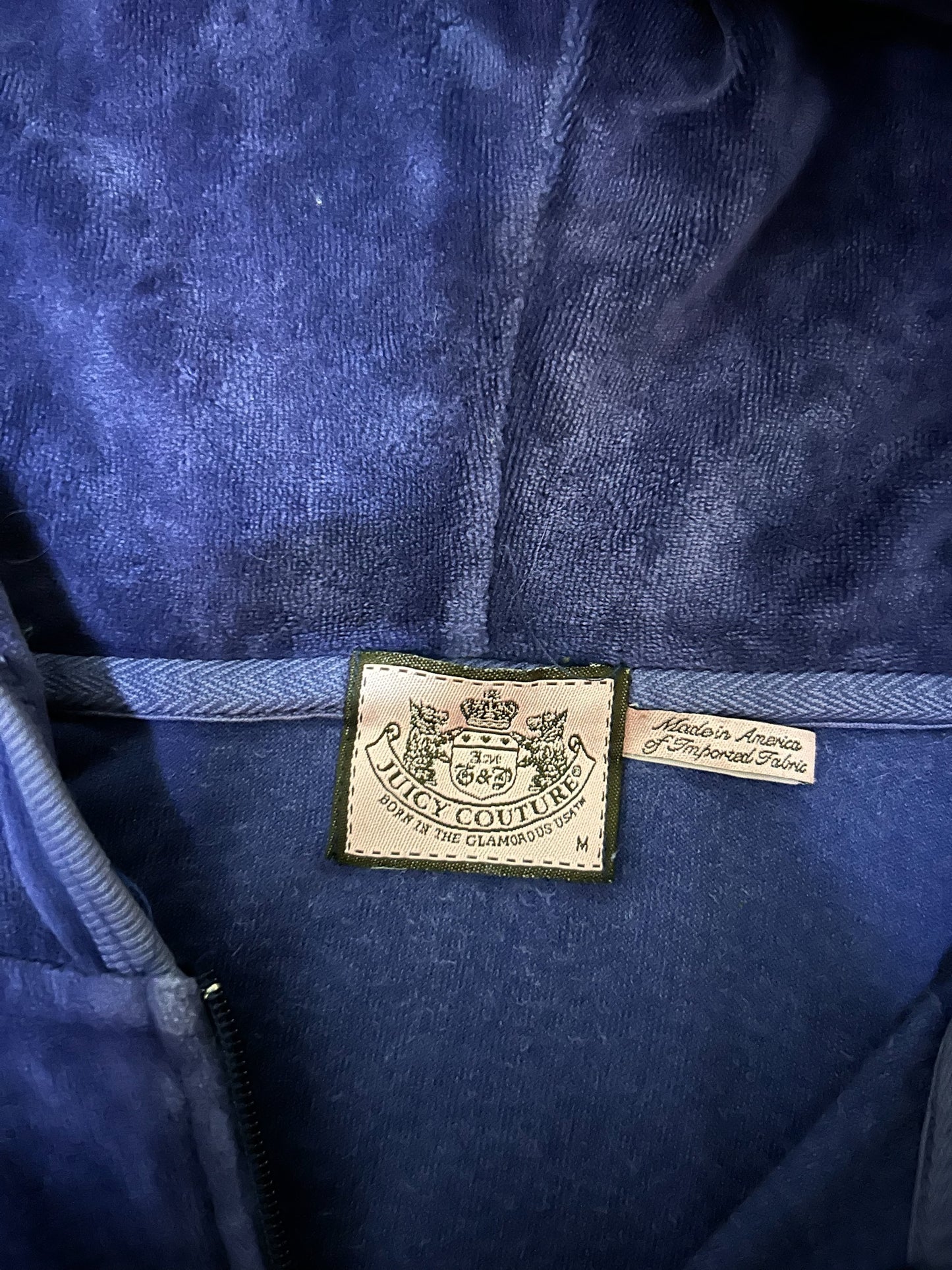 Y2k Juicy Couture Purple Velour Zip Hoodie With Back Hit Meduim