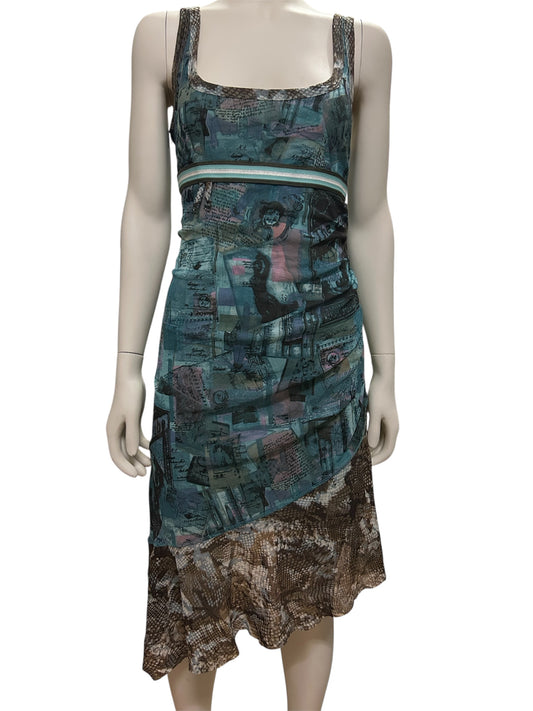 Abstract Print Sleeveless Maxi Dress XL