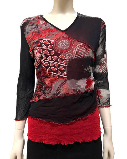 Theiry Grapghic Mesh Top Small