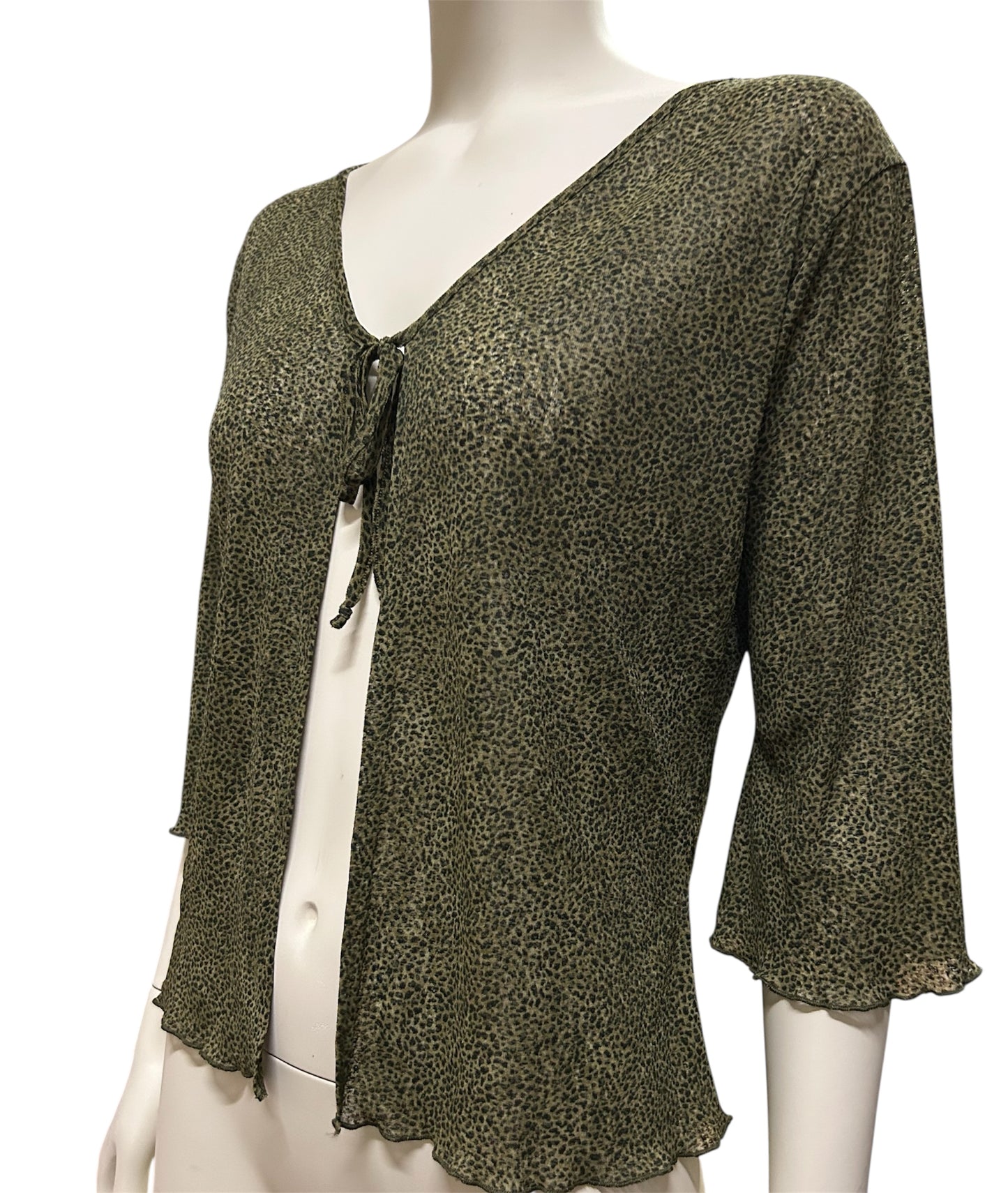 Camaieu Animal Print Olive Green Font Tie Cover