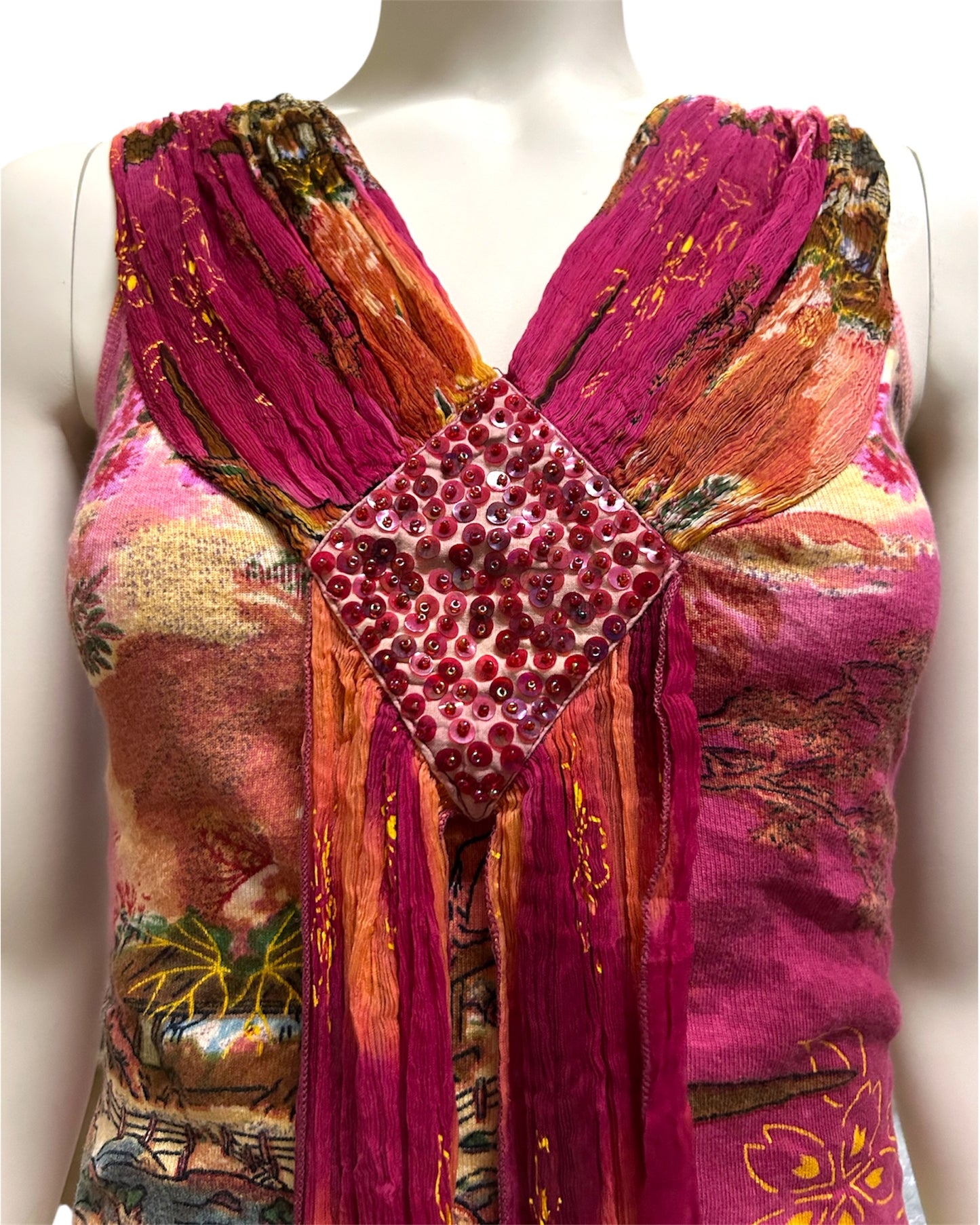 Vintage Breaded Derhy Top With Silk Detailed