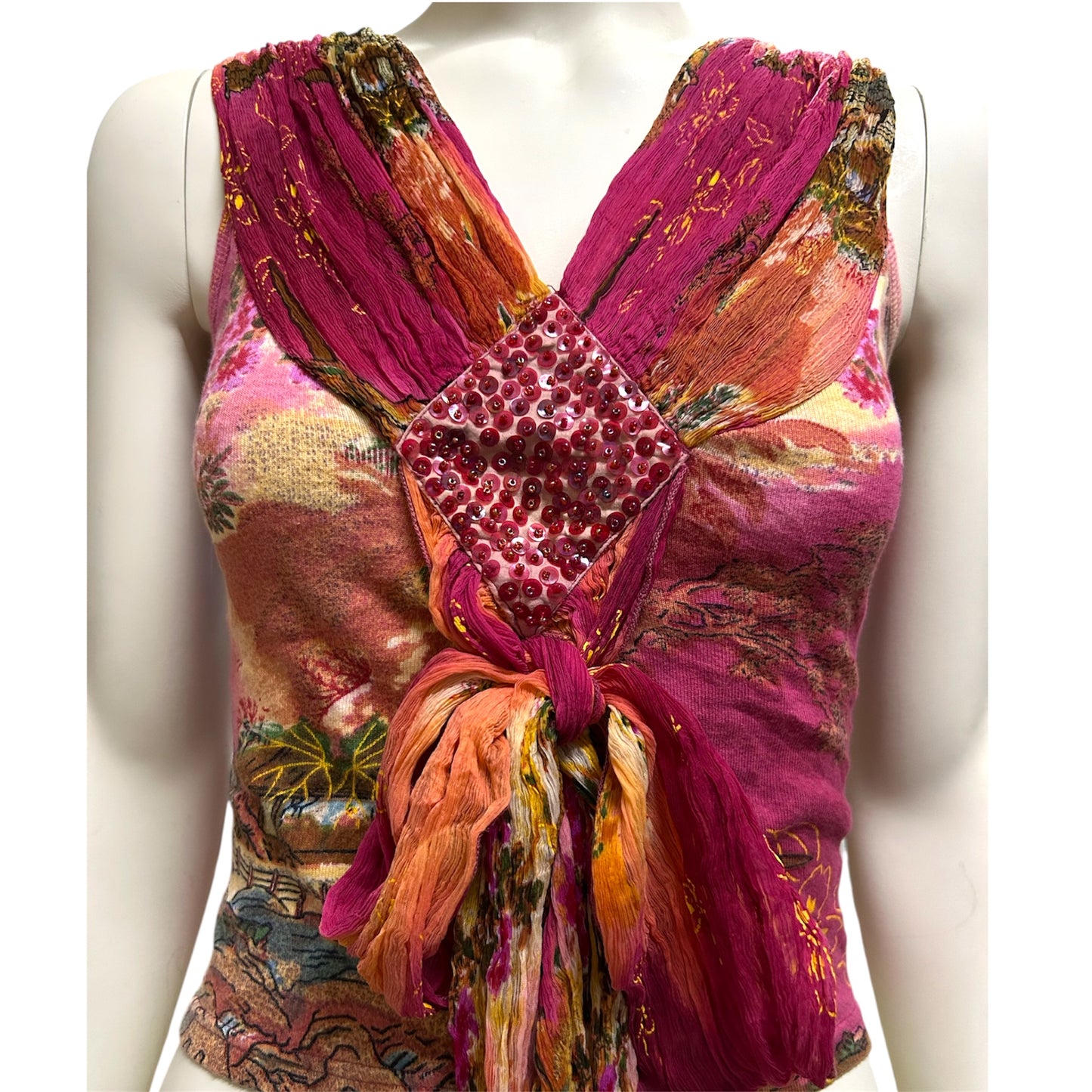 Vintage Breaded Derhy Top With Silk Detailed