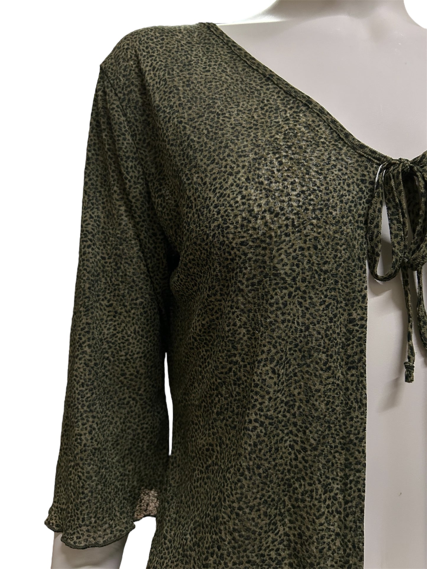 Camaieu Animal Print Olive Green Font Tie Cover