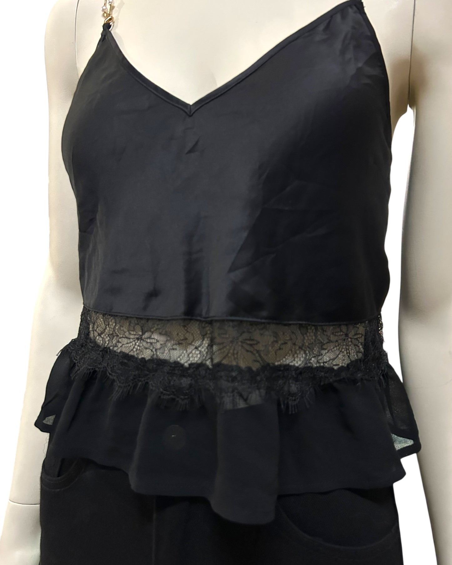 Black Silk Cami Top XS to Small