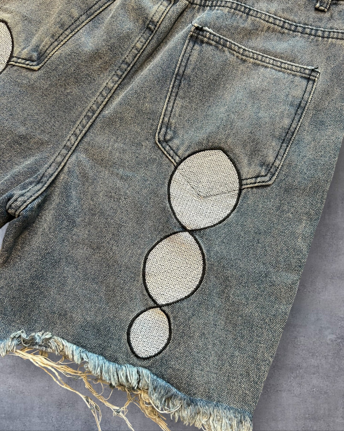 Denim Distressed Jorts Size 32
