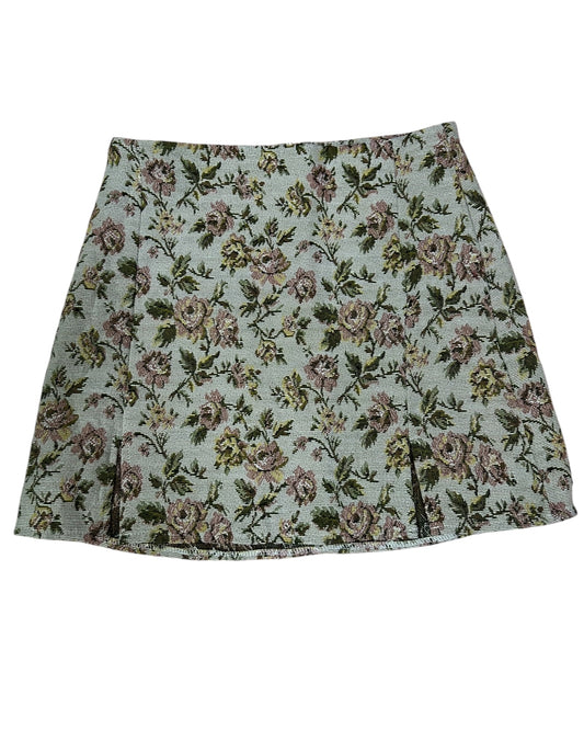 Vintage Floral Embroidery Skirt Size 30