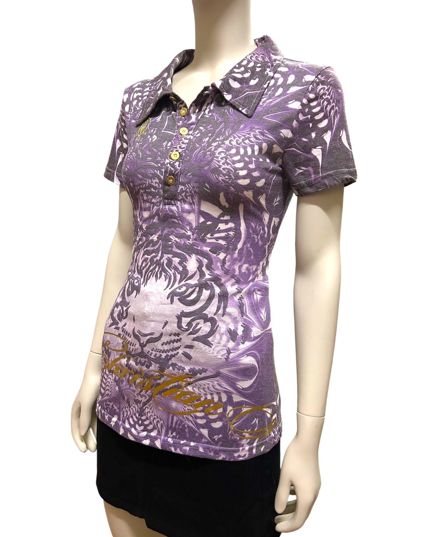 Christian Audigier Women’s Polo Shirt Small to Medium