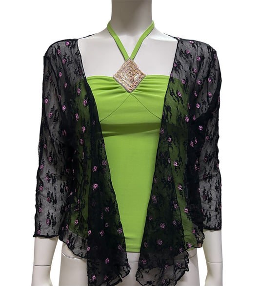 Black Floral Vintage Lace Bolero