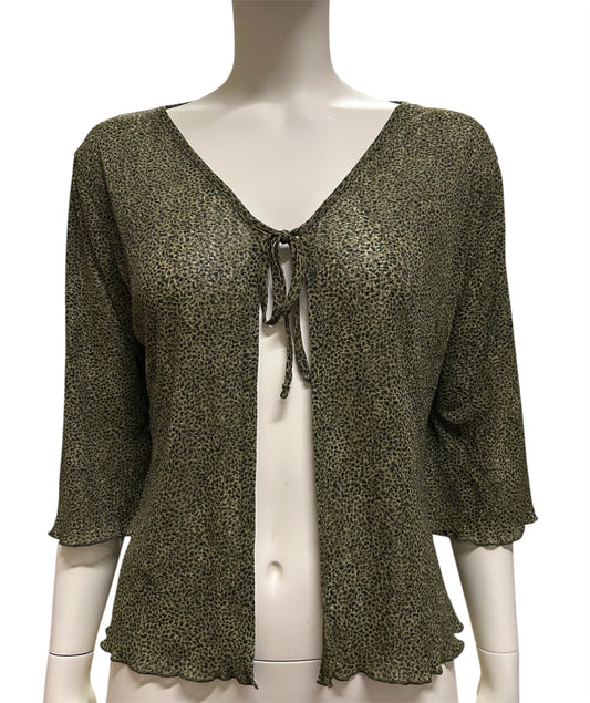Camaieu Animal Print Olive Green Font Tie Cover