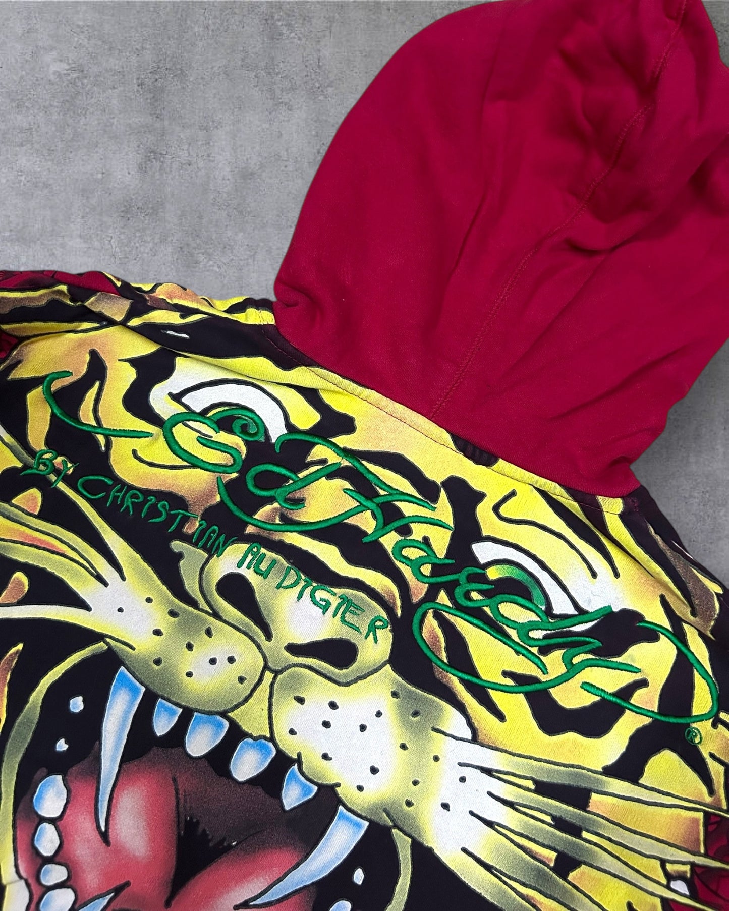 Men’s Red Christian Audigier x Ed Hardy Zip Hoodie Jacket XL