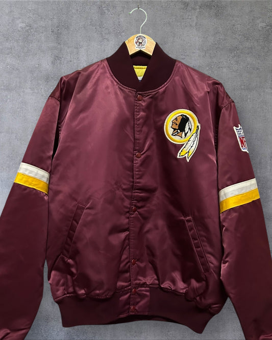 Maroon Washington Redskins Satin Bomber Jacket