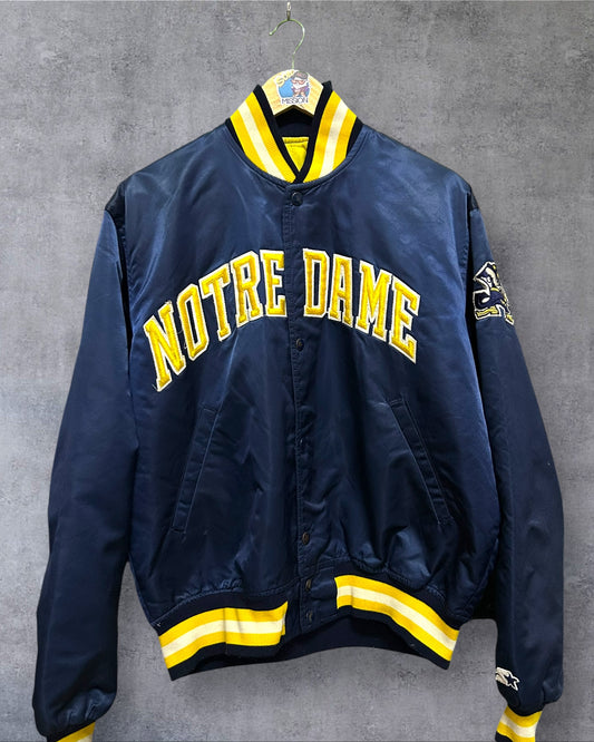 90’s Notre Dame Starter Satin Varsity Jacket Large