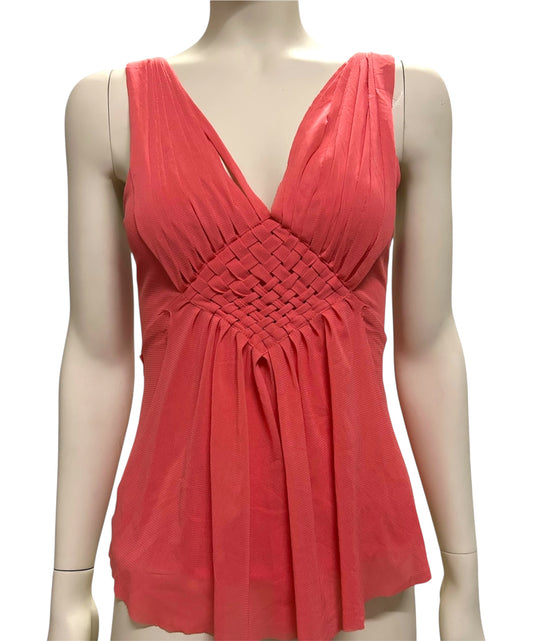 Coral Sleeveless Chiffon Top