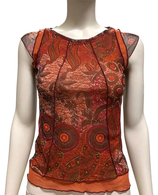 Vintage Paisley Pattern Chiffon Top