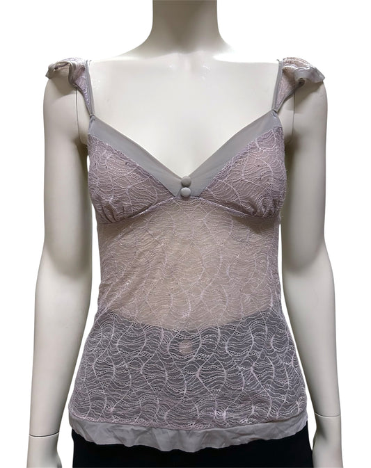 Dusty Lavender Lace Adjustable Spagetti Cami Top