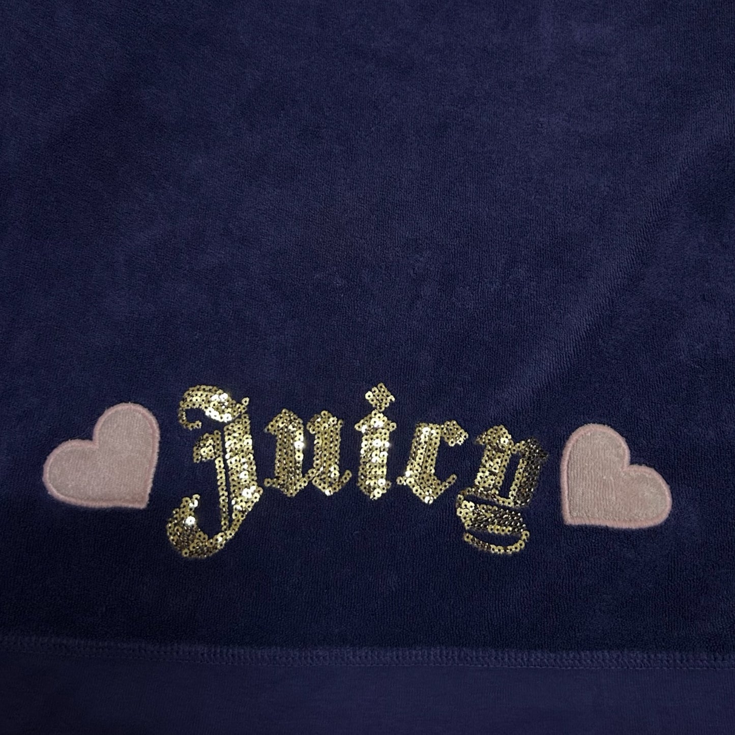 Y2K Juicy Couture Sequins Velour Full Zip Hoodie With Back Hit Small