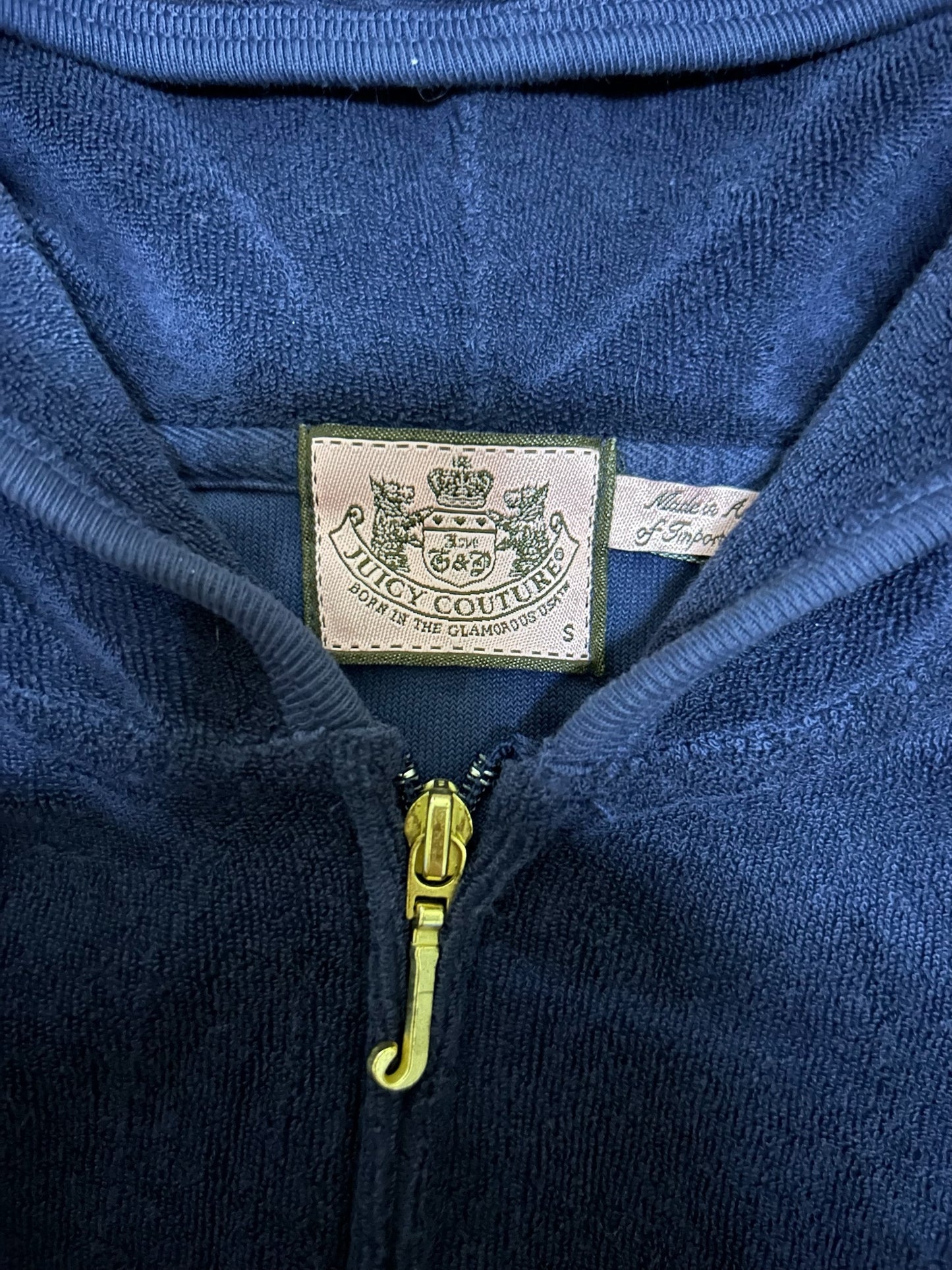 Y2K Juicy Couture Sequins Velour Full Zip Hoodie With Back Hit Small