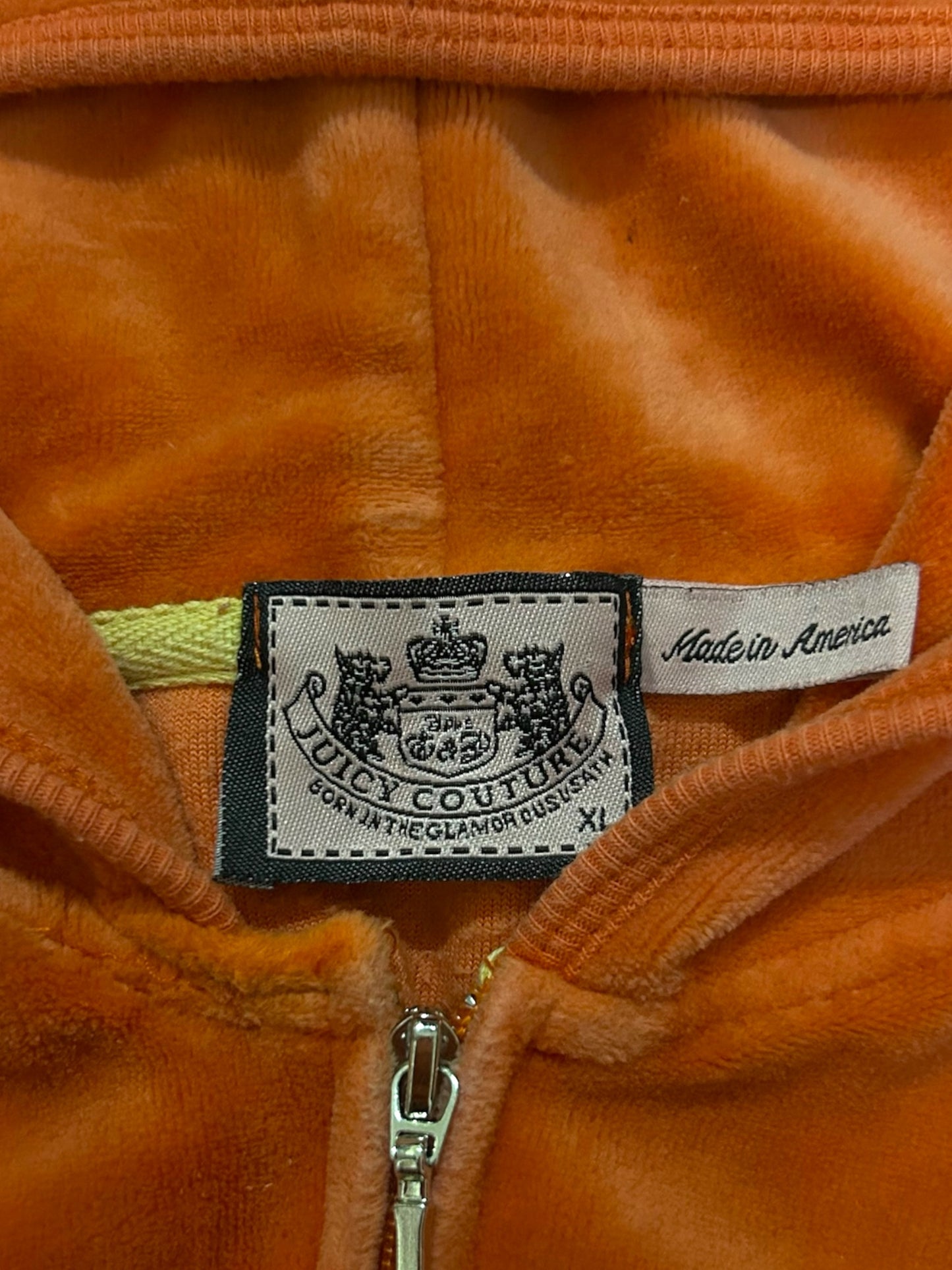 Y2K Juicy Couture Velour Full  Zip Hoodie With Back Hit XL